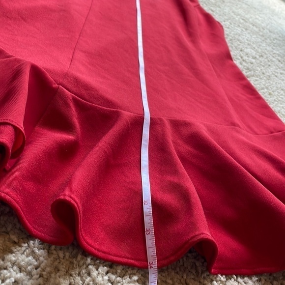 Sam Edelman Asymmetrical Sleeveless Red Dress Sz12 Knee Length Women Party EUC - Picture 9 of 10